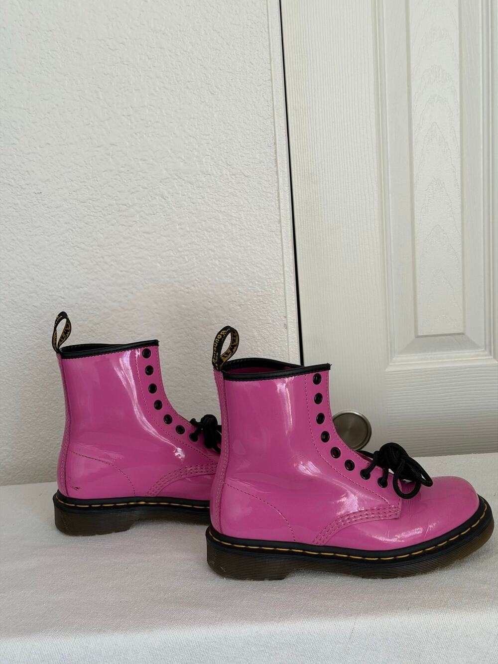 Dr. Martens 1460 Hot Pink Patent Leather 8-Eye Combat Boots Women’s 6